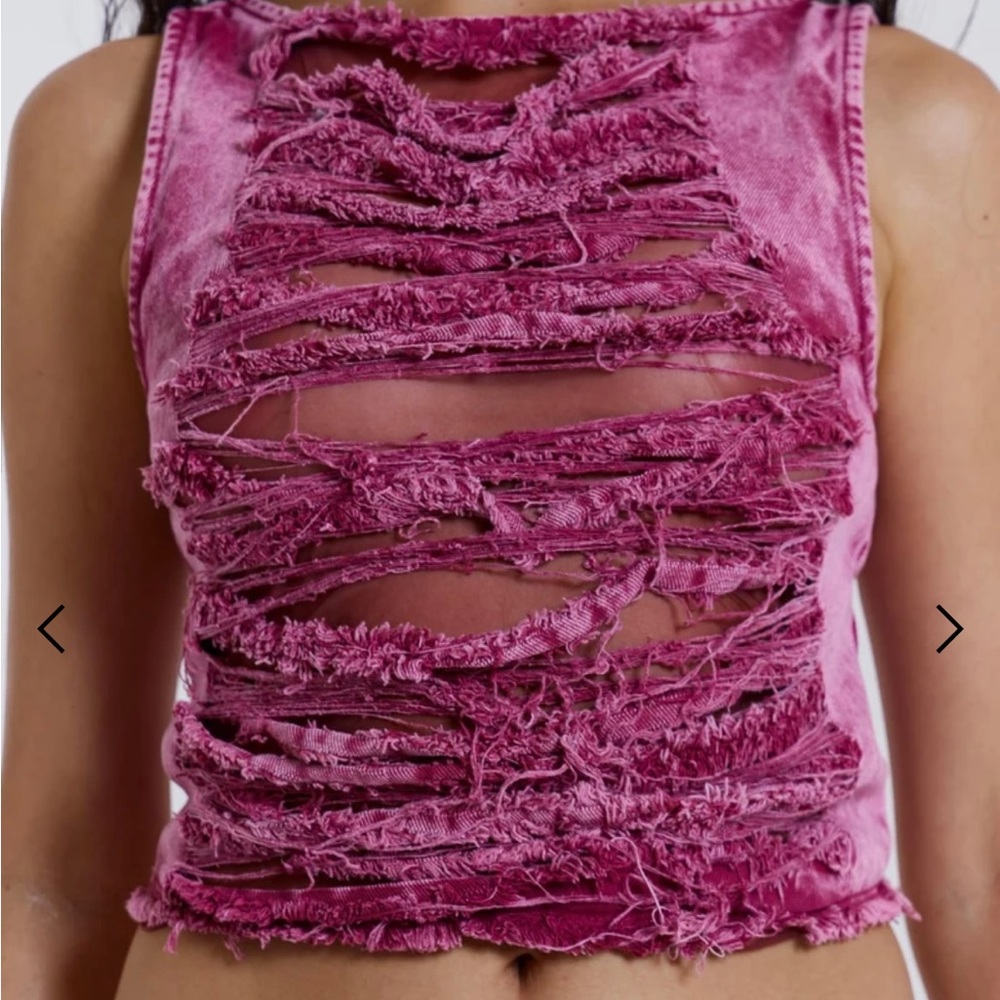 Pink denim top